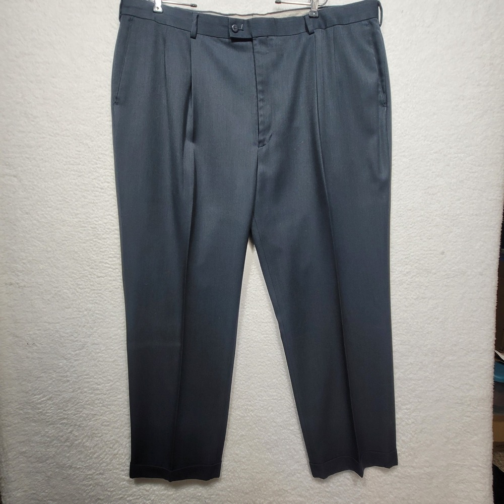 Louis Raphael Tailored Gray Dress Pants Pleated Front Cuffed